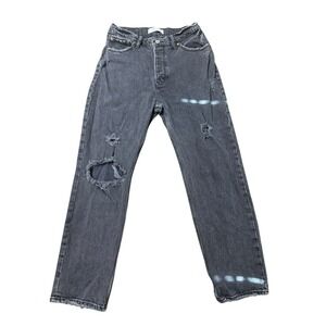 Abercrombie & Fitch Jeans Womens The Dad High Rise Black Button Fly Size 27/4S